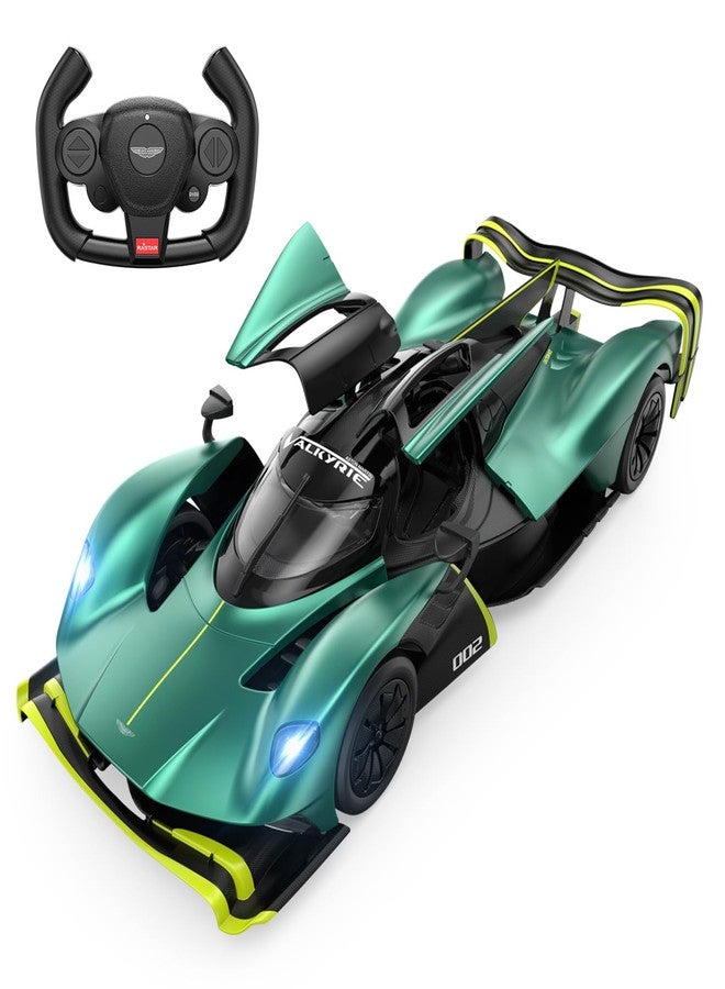 RASTAR RC Car 1/14 Scale Aston Martin Valkyrie AMR Pro Remote Control Car Aston Martin Valkyrie Model for Kids Boys Adults, Sparkling Green Open Doors 2.4G - Image 1